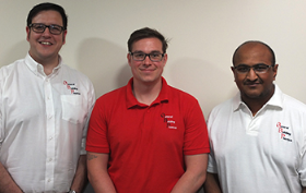 L-R: GB Plastics’ general manager Matt Wedderkopp with new branch managers Phil Broadbent and Deepak Kalia.