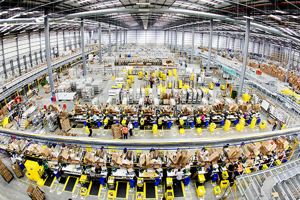 The new sit ein Rugby will join the network of 16 fulfilment centres Amazon already operates in the UK, including at Hemel Hempstead (pictured)