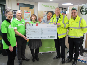 Rowans Hospice are presented with a cheque for £5,200