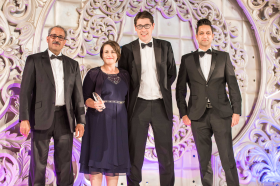 Sharon and Mark receive the award for Elite Business at the Aagrah 36th Charity Business Dinner