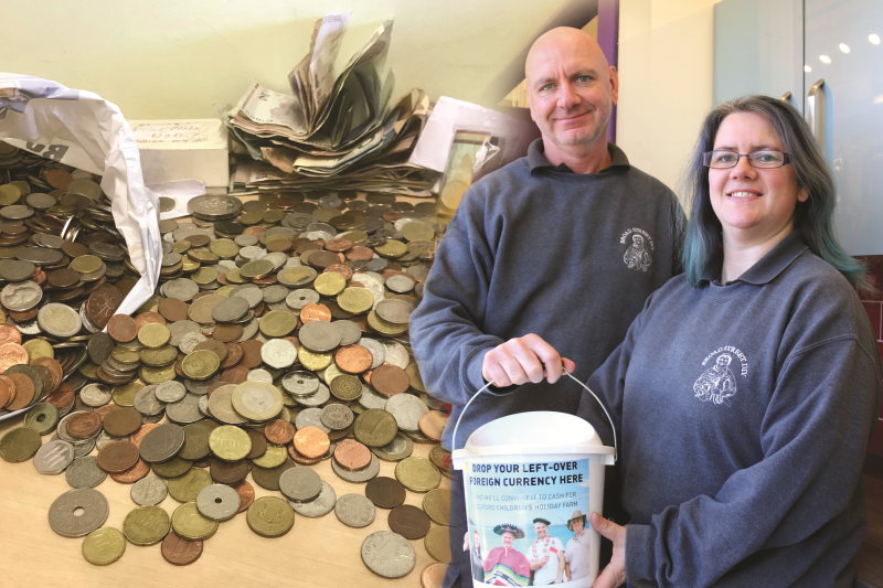 Broad Street DIY directors Brian Warren & Lisa Childs with some of the currency donated