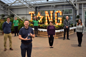 The team at Tong celebrate the good news with Neil Barwise-Carr in the foreground
