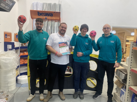 Some of the Parker Building Supplies team at the Eastbourne branch - L to R: John Rich-Spice, Nick Needham (branch manager), Paul Weatherby, Barry Upton