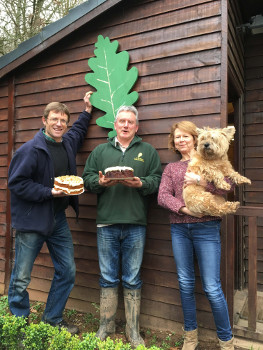 Steve Ashworth, director at Wyevale Nurseries, Ray Jenkins, production director Transplant Division and Jules Griffiths, transplants opffice administrator, celebrate the division’s 30th anniversary.