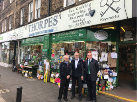 Peter and Colin Thorpe with Tim Aisbitt of Bradley Hall Estate Agents.