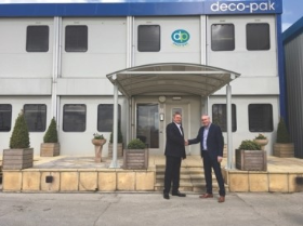Director Rod Slater welcomes new national sales and key accounts manager Bruce Atkinson to the recently upgraded Deco-Pak offices near Halifax