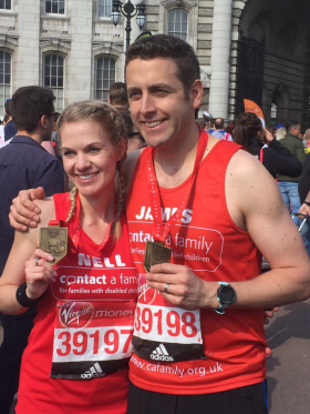 James and Naomi Bentley recently completed the London Marathon for the Contact a Family charity, supporting families with disabled children