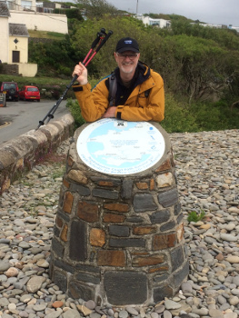 Bryan Clover, ceo of the Rainy Day Trust, completed the 186 mile walk ahead of schedule, despite several setbacks