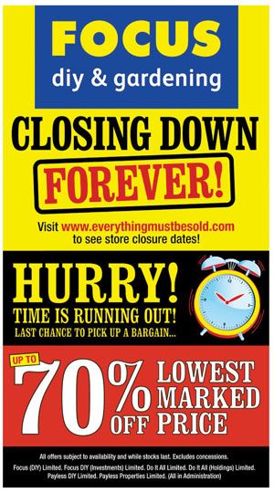 Focus announces store closure dates