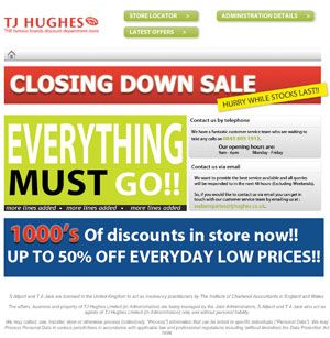 TJ Hughes distribution centre closed