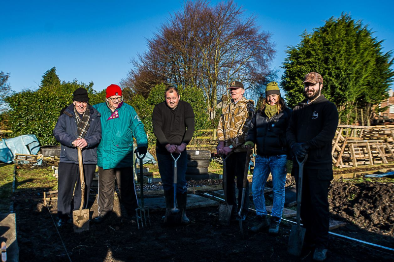 The Shoulder to Soldier team at work in the allotment