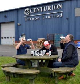 The team, including Peter (centre), Glynn Fox (left) and Paul Kantecki (far right), are said to be undergoing "intensive training" for the event