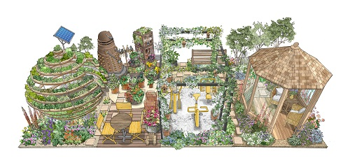 The HTA exhibit will incorporate four gardens that flow together as one and promises activities and ideas that garden retailers can use in store to join in with the Chelsea buzz