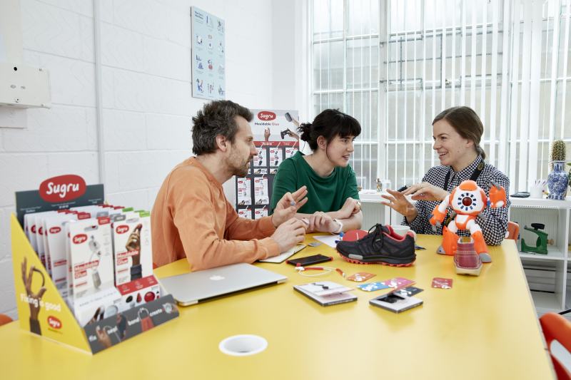Sugru inventor Jane ní Dhulchaointigh (centre) and her team have been nominated for a European Patent Office (EPO) prize