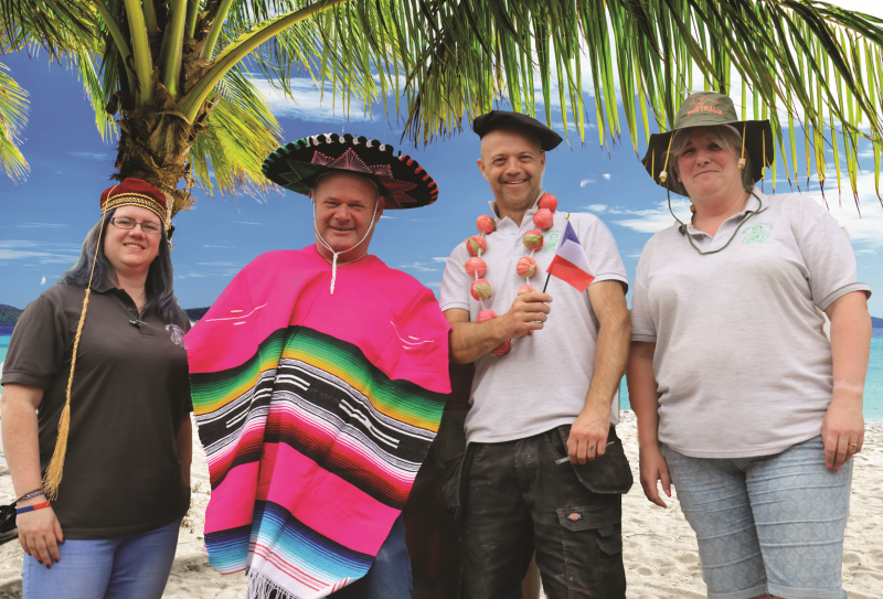 The retailer will post fun updates on social media throughout the campaign with staff pictured in different foreign destinations (L-R:Lisa Childs, Andy Smith, Gary Tedstone, and Sam Harris)
