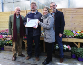 Squire’s awarded Barnsfold Nurseries “Best Bedding Plant Supplier”L-R: Colin Squire, Jonny Brown (Barnsfold Nurseries), Sarah Squire & Jeremy Hall