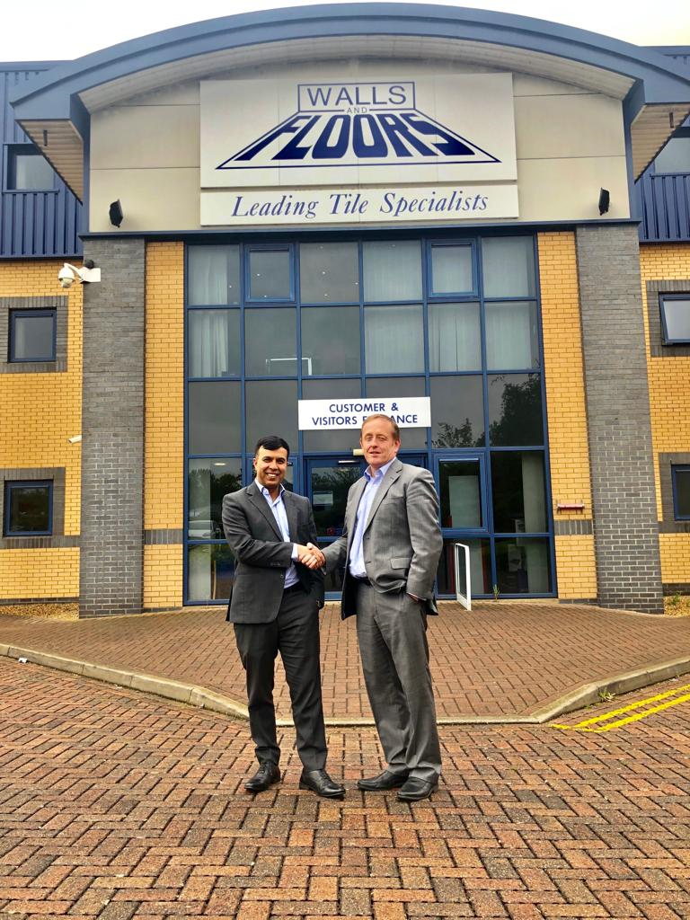 L-R: Mo Iqbal and Jeremy Harris have completed the acquisition of Walls & Floors, making their Tile Mountain venture the largest privately-owned tile retailer in the UK