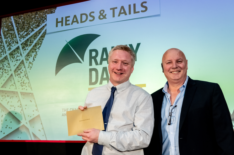 Phil Ayre from Kings DIY won the game of heads & tails in aid of the Rainy Day Trust to take home two Club Wembley tickets
