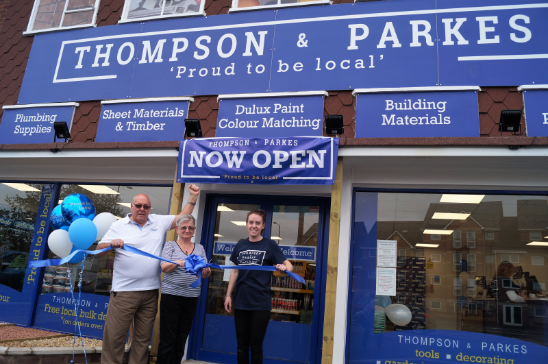 L-R: Thompson & Parkes directors, Gary Wells and Jean Morris with Stourport store manager Nikki Shipton