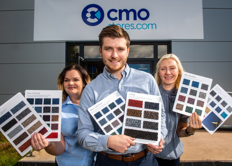 L-R: Supply chain manager Carmen Lupei, operations director Callum Tasker, and Tile and Floor Superstore manager Heather Mcveigh