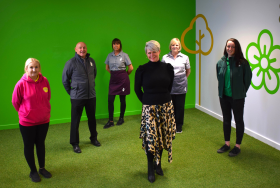 Team Tong in their new workwear - L-R: Victoria Kinder-Naylor, Dennis Keen, Lesley Shipman, Clare Burton (Atlantic PPE and Workwear Solutions), Julie Lincoln, Emily Edmond  