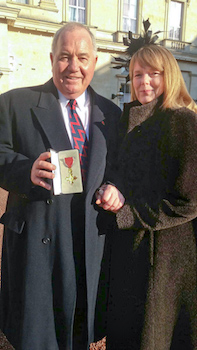 "Immensely proud" Tony Grimshaw collected his award with wife Helen