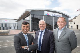 Tile Mountain directors Mo Iqbal and Jeremy Harris with Steve Jackson of the Royal Bank of Scotland