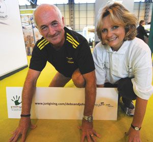 Volunteer dons running shoes for charity
