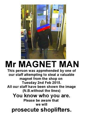 CCTV posters trap hardware thief suspect